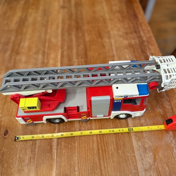 Playmobil Fire Truck Ladder Unit 4820 Red Toy Vehicle w Gurney Only - Picture 2 of 10